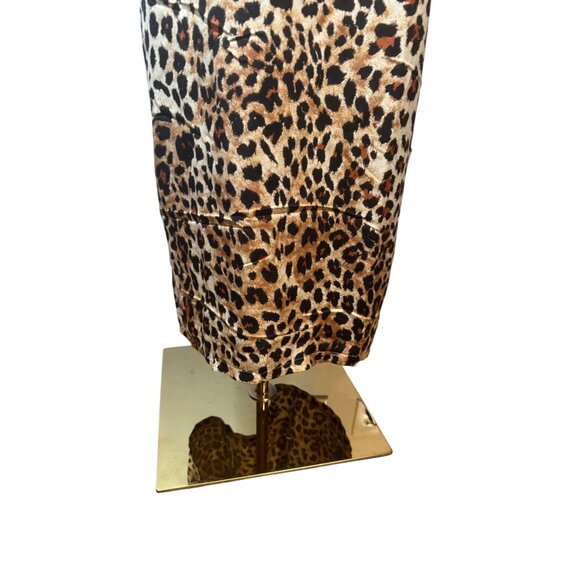 NWT PrettyLittleThing Size 16 Leopard Print Maxi Dress Black Lace Detail - Picture 7 of 15